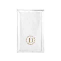 Gold Wreath Napkins With Acrylic Tray Gift Set