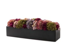 Floral Black Rectangular Decor