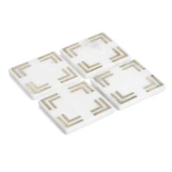 Marmo Marble Square 4" Coasters - Set Of 4