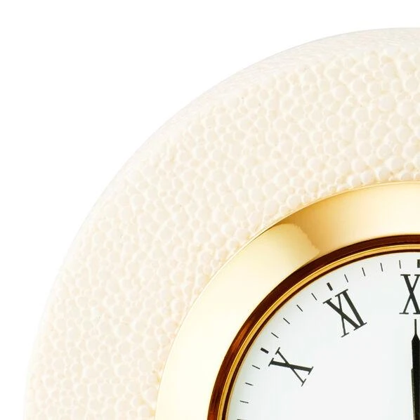 Aerin Cream Shagreen Desk Clock - Image 2