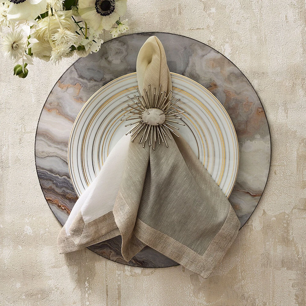 Dip Dye Gray & Silver Napkin - Image 2