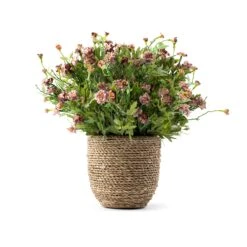 Pink Flower Rattan Floral Arrangment